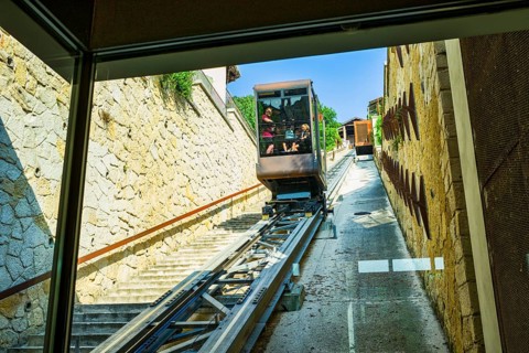 Funicular railway to Castel SanPietro, Verona, Veneto, Italy, Europe