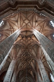 Gothic vault, completed in 1477, St Lawrence Church, Nuremberg, Middle Franconia, Bavaria, Germany,