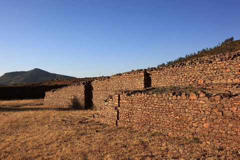 Ruins of the palace of the Queen of Sheba near Axum, Aksum, Dongur Palace, Ethiopia, Africa