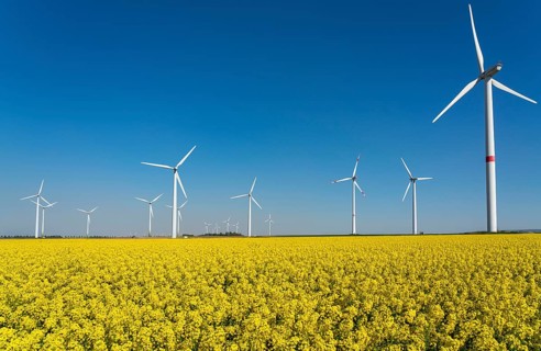 Wind power plants, wind farm, near Lövenich, belongs to the town of Erkelenz, district of