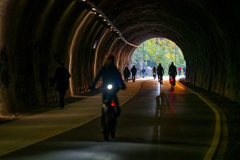 The Nordbahntrasse, a cycle path, footpath, on a former 22 KM long railway line, along the