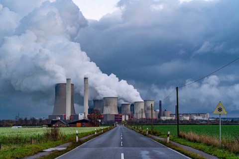 Lignite-fired power plant, RWE Power AG Niederaußem power plant, near Bergheim, North