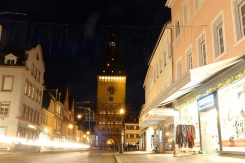 Maximilianstraße and Altpörtel in Speyer, Rhineland-Palatinate