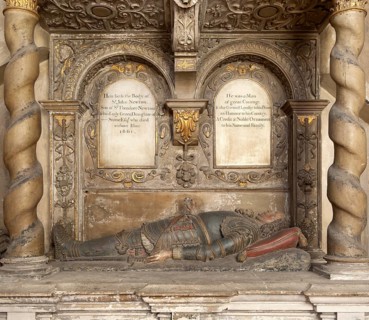 Sir John Newton d 1661 tomb monument, Bristol cathedral church, Bristol, England, UK