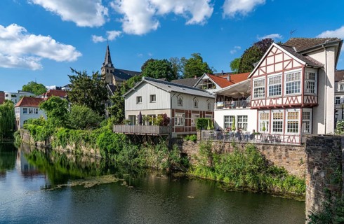 The old town centre of Essen-Kettwig, Mühlengraben, Essen North Rhine-Westphalia, Germany, Europe