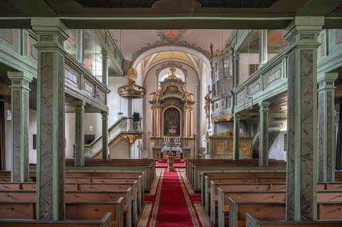 Interior of the Protestant parish church, built 1733-1748, Hauptstr. 44, Betzenstein, Upper