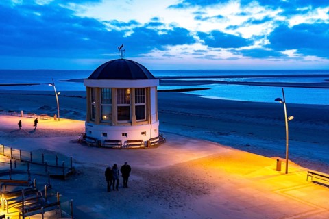 Beach promenade, bandstand, west beach, beach walk, beach, island, East Frisia, winter, season,