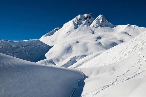 Snow-covered mountain landscape, Damüls, Bregenzerwald, Vorarlberg, Austria, Europe