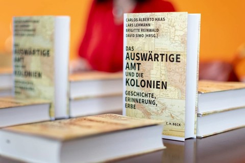 Photographs taken as part of a book presentation on colonial history from the book Das Auswärtige