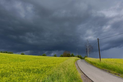 Heavy rain showers and thunderstorms over Possendorf in the Eastern Ore Mountains, Possendorf,