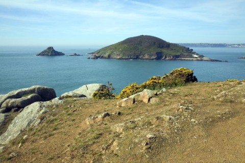 Jethou island viewed from Herm, Channel Islands, Great Britain