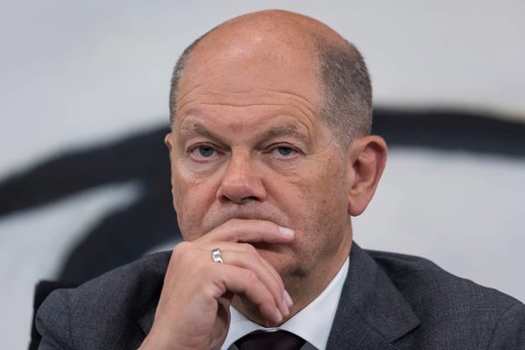 Olaf Scholz (Federal Chancellor of the Federal Republic of Germany, SPD) at a press conference