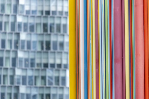 Le Moretti tubes, ventilation tower, designed by the artist Raymond Moretti, La Défence, largest