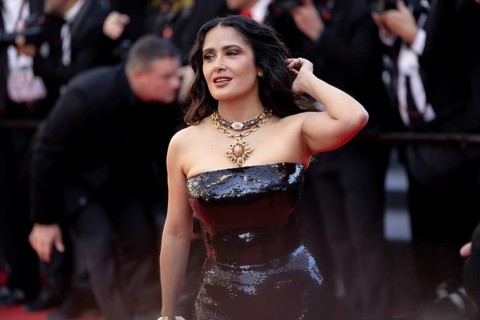 Cannes, France, 18.5.2024: Salma Hayek at the premiere of Emilia Perez on the red carpet of the