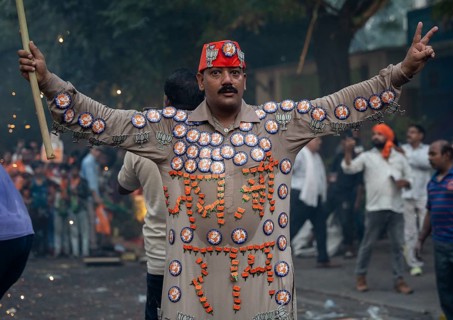 New Delhi, India, 4 June 2024. Bharatiya Janata Party (BJP) supporters celebrate as India's Prime