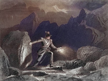 American engineer delivering dispatches, Historical, digitally restored reproduction from a 19th