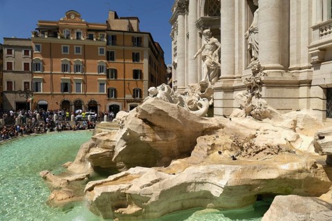 Palazzo Poli, also Palazzo Conti, Trevi Fountain, Fontana di Trevi, Rome, Italy, Europe