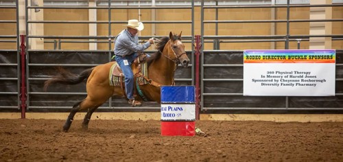 Oklahoma City, Oklahoma, The barrel racing event at the Great Plains Rodeo, an annual gay rodeo