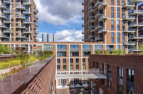 De Groene Kaap residential complex, in the Rotterdam Feijenoord district, on the Maashaven,