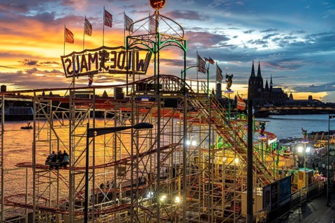 Happy Colonia funfair, Corona-compliant funfair at the Deutzer Werft, on the Rhine, Cologne