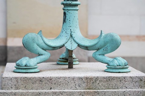 Animal-like feet of a lamp, building detail Hirschsprung Collection or Den Hirschsprungske Samling,