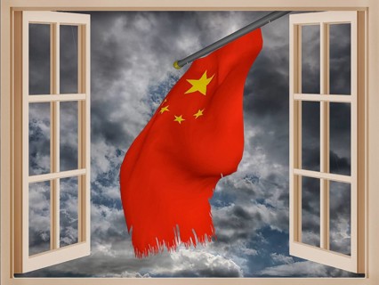 Symbolic image, fragile alliances, China versus USA-EU-Japan, Western value system, world stock