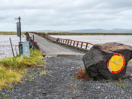 Historic bridge of ring road no. 1, crossing river Markarfljot, southern coast, Iceland, Europe