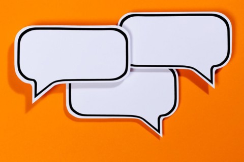 Speech bubbles with text free space Copyspace as communication Information concept talk