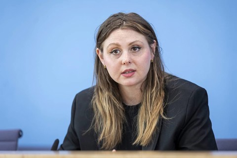 Ariel Elbert, board member of Keshet Germany, recorded during a press conference at the Federal