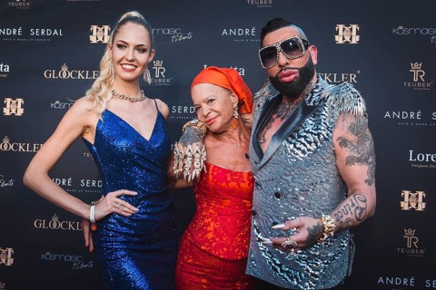 Beatrice Turin, Barbara Engel and Harald Glööckler at the first Fashion Night with Harald Glööckler