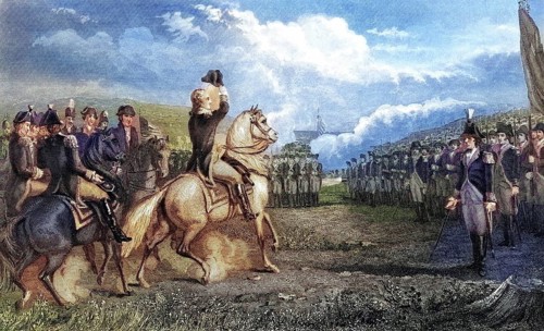 Washington takes command of the army in Cambridge Massachusetts USA 1775, George Washington,