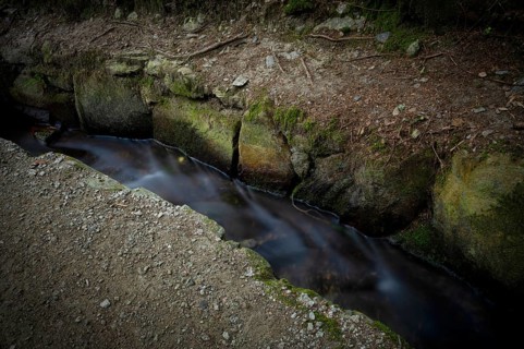 Hiking trail, Schenner Waalweg, Neuwaal, stream, long exposure, Schenna, Scena, South Tyrol,