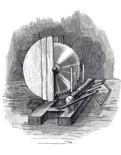 Exhibition on accident prevention in Berlin 1889, circular saw with safety device, digital