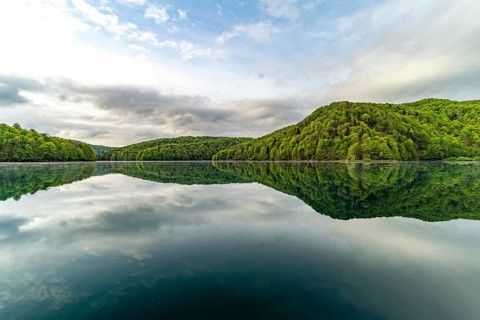 The largest lake Kozjak in Plitvice Lakes National Park, Croatia, Europe