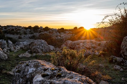 Bizarre limestone rock formations, El Torcal nature reserve, Torcal de Antequera, Malaga province,