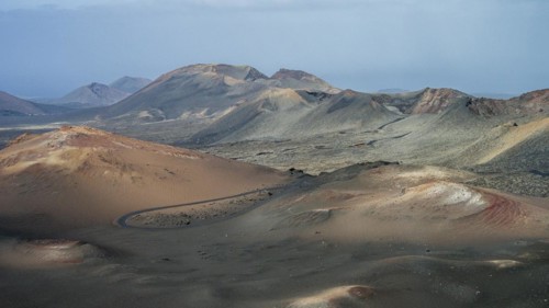 Volcanic landscape, Montañas del Fuego, Fire Mountains, Timanfaya National Park, Lanzarote, Canary