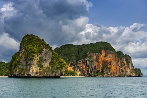 Island landscape near Krabi, stormy sky, thunderstorm, cloudy, weather, sky, storm clouds, nature,