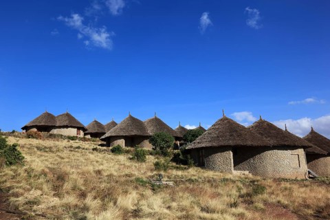 In the highlands of Abyssinia, in the Semien Mountains, landscape in Semien Mountains National