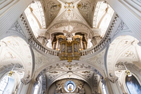 Interior view, St Andrew's Church, Düsseldorf, North Rhine-Westphalia, Rhineland, Germany, Europe