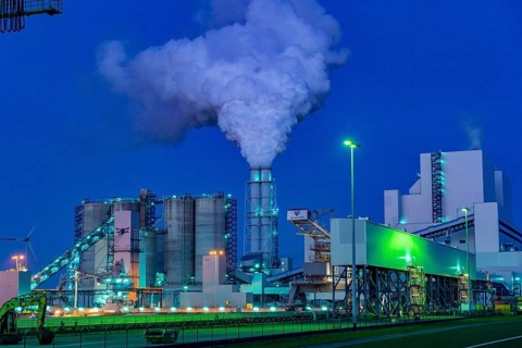 RWE coal-fired power station Eemshavencentrale, in the seaport of Eemshaven, operated by RWE Power,