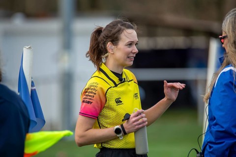 Rugby: Germany against MKS Pogon Awenta Siedlce, Poland in Heidelberg. Picture: Referee Maria Latos