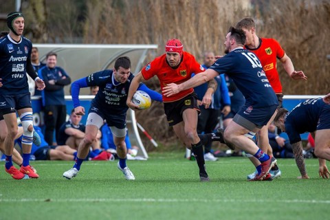 Rugby: Germany against MKS Pogon Awenta Siedlce, Poland in Heidelberg (test match of the German