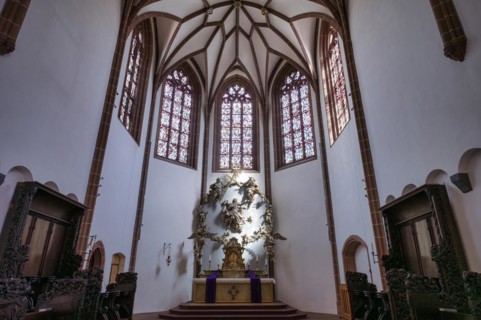 Interior, altar, choir, Church of Our Dear Lady, monastery church, Frankfurt am Main, Hesse,