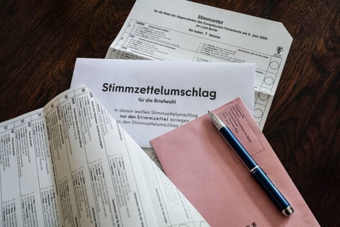 Ballot letter, ballot paper, ballot paper for the 2024 European elections in Germany