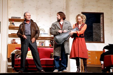 Marko Pustišek, citizen Lars Dietrich and Sabine Fürst at the photo rehearsal on Stasi, stress and