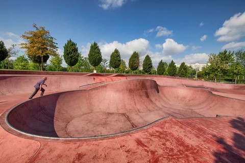 Skateboard playground. Park Galitskogo. Krasnodar. Russia