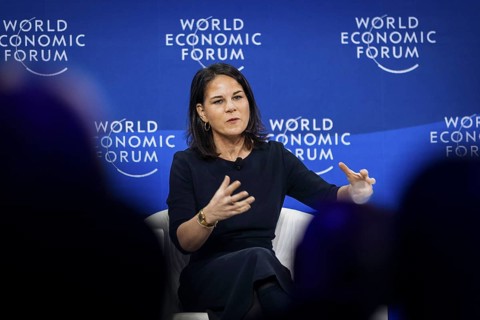 Annalena Bärbock (Alliance 90/The Greens), Federal Foreign Minister, photographed during a panel
