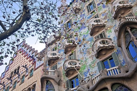 Casa Milà, La Pedrera, building designed by the Catalan architect Antoni Gaudí, Barcelona, Spain,
