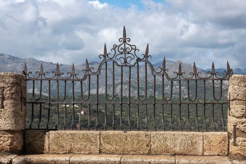 Grille on the Puente Nuevo, New Bridge, Ronda, Malaga, Spain, Europe