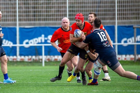 Rugby: Germany against MKS Pogon Awenta Siedlce, Poland in Heidelberg (test match of the German